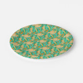 Cockatiel op Turquoise Papieren Bordje (Gekanteld)