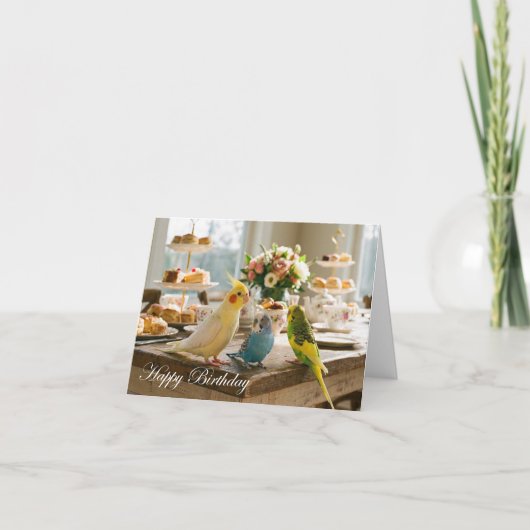 Cockatiel Parakeet Budgies Pet Bird Lover Birthday Kaart (Voorkant)