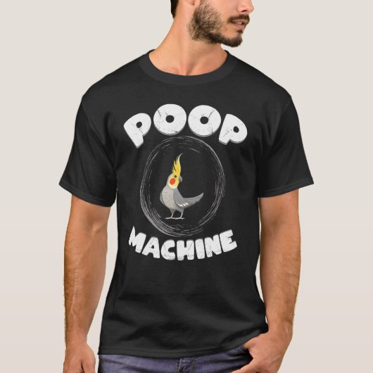 Cockatiel Parrot Bird Poop Machine Lifestyle T-shirt (Voorkant)