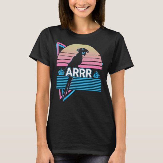Cockatiel Parrot Retro Arrr T-shirt (Voorkant)