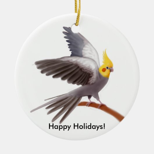 -Cockatiel-Parrot-versieringsmiddel Keramisch Ornament (Voorkant)