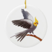 -Cockatiel-Parrot-versieringsmiddel Keramisch Ornament (Achterkant)