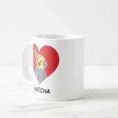 Cockatiel Personalized Heart Gift Koffiemok (Voorkant links)