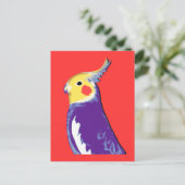 Cockatiel Pop Art Briefkaart (Staand voorkant)