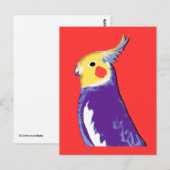 Cockatiel Pop Art Briefkaart (Voorkant / Achterkant)