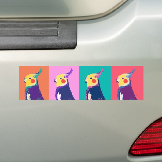 Cockatiel Pop Art Bumpersticker (Op auto)