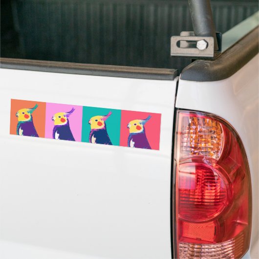 Cockatiel Pop Art Bumpersticker (Op Truck)