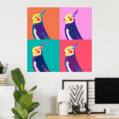 Cockatiel Pop Art Poster (Thuiskantoor)