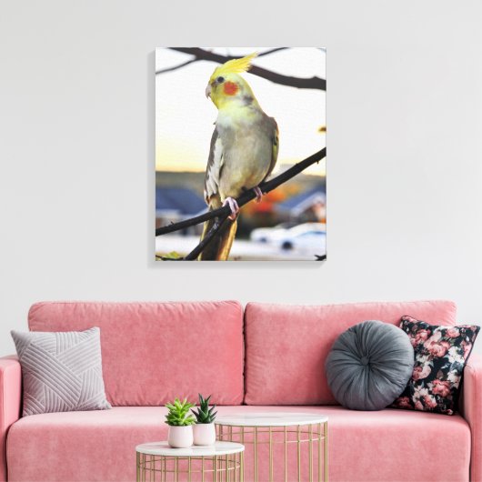 Cockatiel Profile Photograph Canvas Afdruk (Insitu (Woonkamer))
