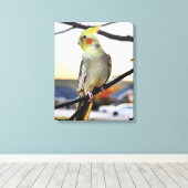 Cockatiel Profile Photograph Canvas Afdruk (Insitu (Houten vloer))
