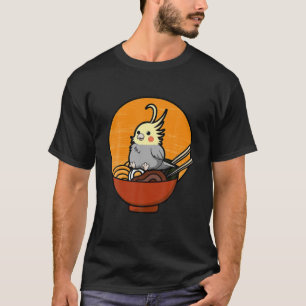 Cockatiel Ramen Funny Lutino Cockatau Parrot Bird T-shirt