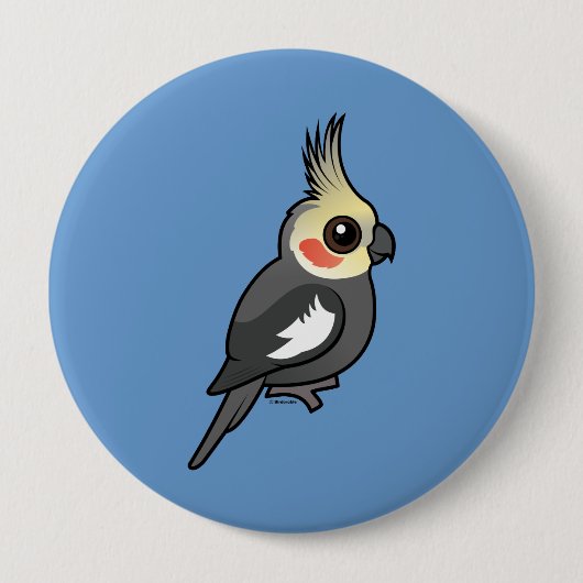 Cockatiel Ronde Button 4,0 Cm (Voorkant)