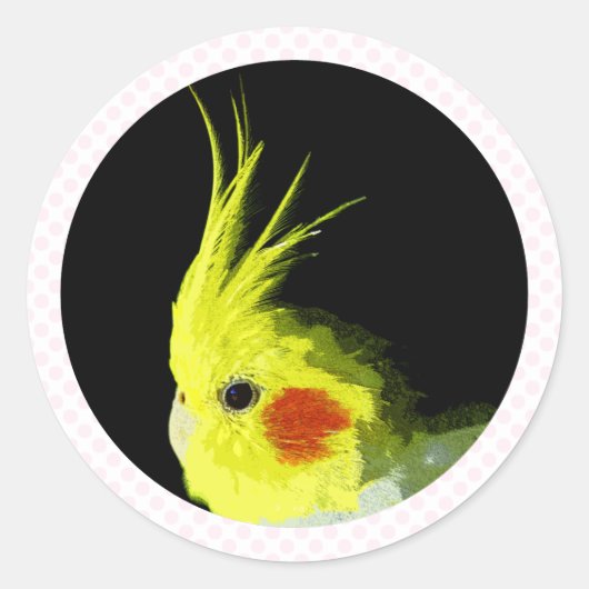 Cockatiel Ronde Sticker (Voorkant)