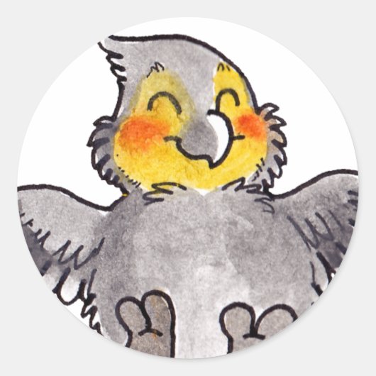 Cockatiel Ronde Sticker (Voorkant)