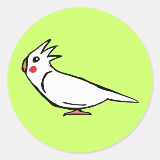 Cockatiel Ronde Sticker (Voorkant)