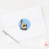 Cockatiel Ronde Sticker (Envelop)