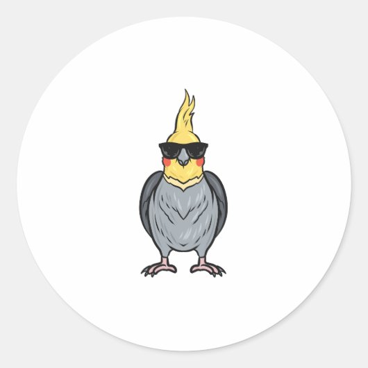 Cockatiel Ronde Sticker (Voorkant)