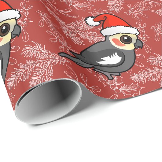 Cockatiel Santa Cadeaupapier (Rol Hoek)