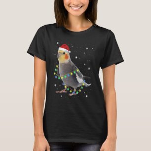 Cockatiel Santa Cockatkato Parrot kersthond T-shirt