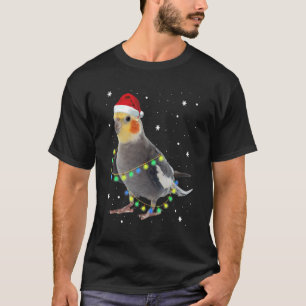 Cockatiel Santa Cockatkato Parrot kersthond T-shirt