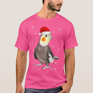 Cockatiel Santa Cockatoo Parrot Christmas Bird Gir T-shirt