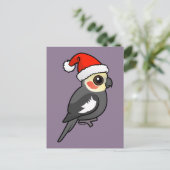 Cockatiel Santa Feestdagenkaart (Staand voorkant)