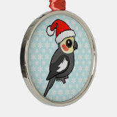 Cockatiel Santa Metalen Ornament (Rechts)