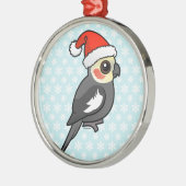 Cockatiel Santa Metalen Ornament (Links)