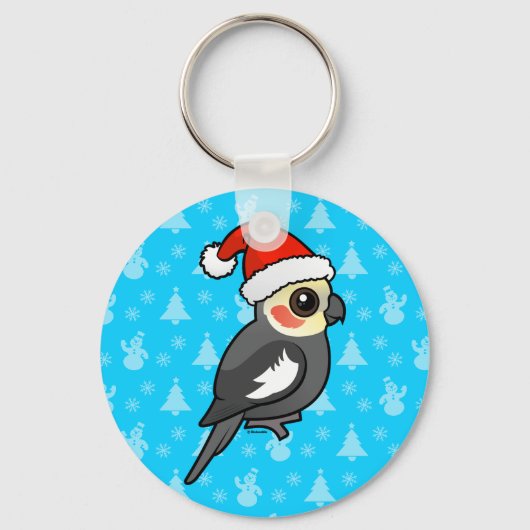 Cockatiel Santa Sleutelhanger (Voorkant)