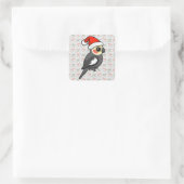 Cockatiel Santa Vierkante Sticker (Tas)