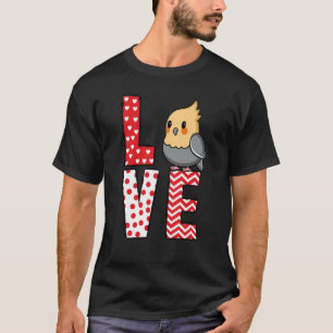 Cockatiel Valentijnsdag Love Valentijn Cute Heart T-shirt