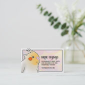 Cockatiel Vogelfokker Parrot Speelgoed Social Medi Visitekaartje (Staand voorkant)