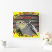 Cockatiel Wall Clock Vierkante Klok (Huis)
