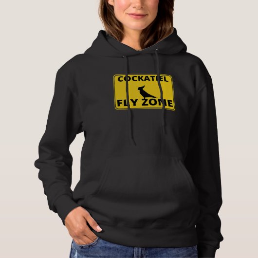 Cockatiel  Warning Fly Zone Cockatiel Hoodie (Voorkant)