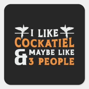 Cockatieleigenaars Ik hou van Cockatielvogelovers Vierkante Sticker