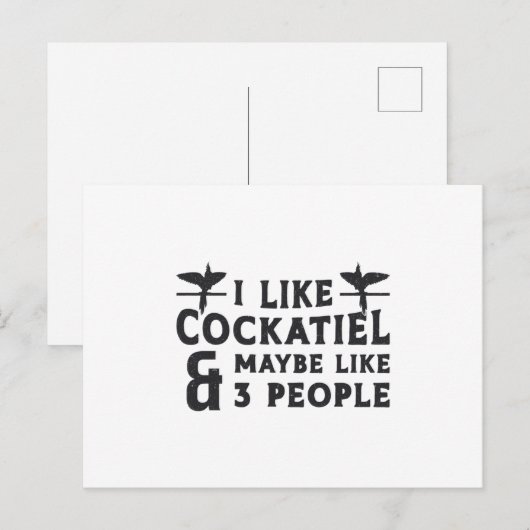 Cockatieleigenaren hou ik van kokatiellauwvogels briefkaart (Voorkant / Achterkant)