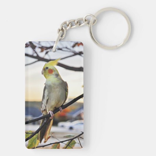 Cockatielprofiel foto sleutelhanger (achterkant)