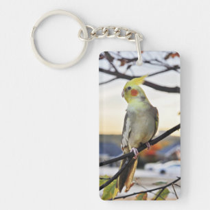 Cockatielprofiel foto sleutelhanger