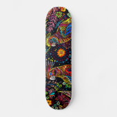 Cockatiels - Aboriginal stijl - Skateboard Deck (Voorkant)