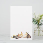 Cockatiels Briefpapier (Staand voorkant)