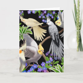 Cockatiels- en blowerkaartje kaart