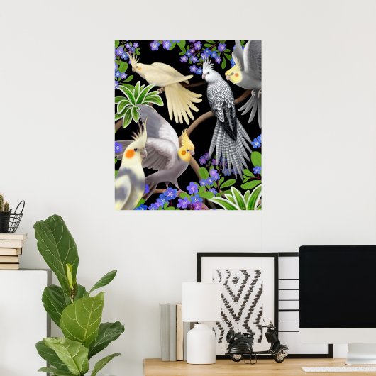 Cockatiels en ik vergeet het Poster van Nots (Thuiskantoor)