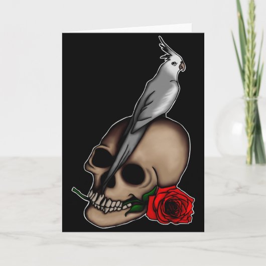 Cockatiels is Gothic, groetkaart Kaart (Voorkant)