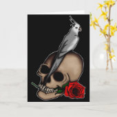 Cockatiels is Gothic, groetkaart Kaart (Gele Bloem)