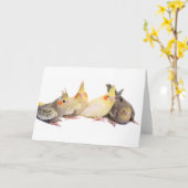 Cockatiels Kaart (Gele Bloem)