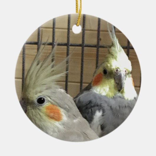 Cockatiels Keramisch Ornament (Voorkant)