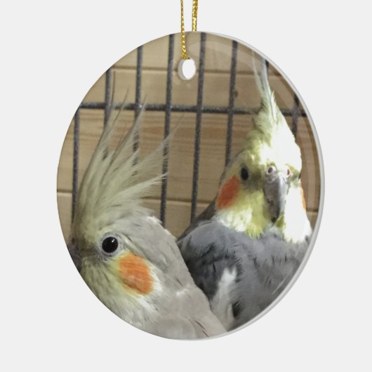 Cockatiels Keramisch Ornament (Links)