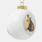 Cockatiels Keramische Bal Ornament (Links)