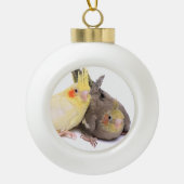 Cockatiels Keramische Bal Ornament (Voorkant)