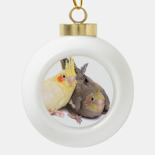 Cockatiels Keramische Bal Ornament